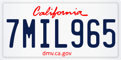 CA license plate 7MIL965