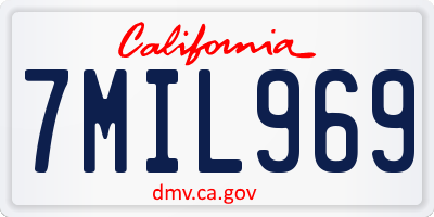 CA license plate 7MIL969