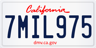 CA license plate 7MIL975