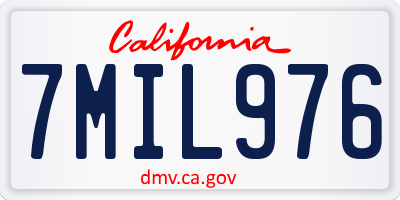 CA license plate 7MIL976