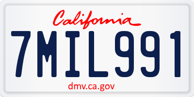 CA license plate 7MIL991