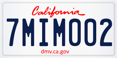 CA license plate 7MIM002