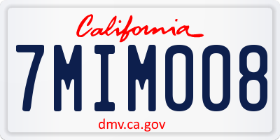 CA license plate 7MIM008