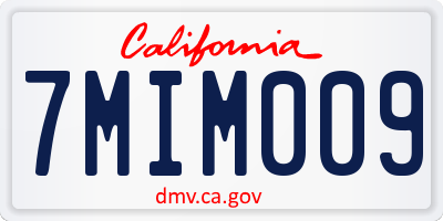 CA license plate 7MIM009