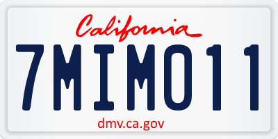 CA license plate 7MIM011