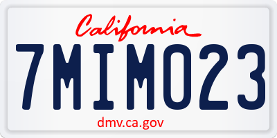CA license plate 7MIM023