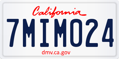 CA license plate 7MIM024