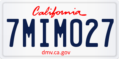 CA license plate 7MIM027