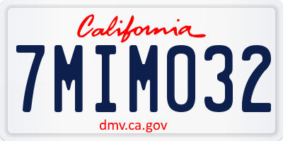 CA license plate 7MIM032