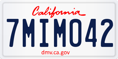 CA license plate 7MIM042