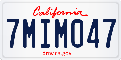 CA license plate 7MIM047