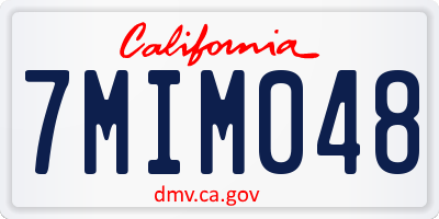CA license plate 7MIM048