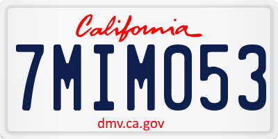 CA license plate 7MIM053