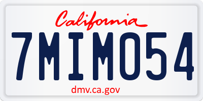CA license plate 7MIM054