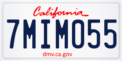 CA license plate 7MIM055