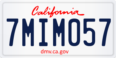 CA license plate 7MIM057