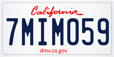 CA license plate 7MIM059