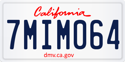 CA license plate 7MIM064