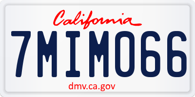 CA license plate 7MIM066