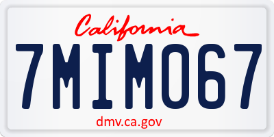 CA license plate 7MIM067