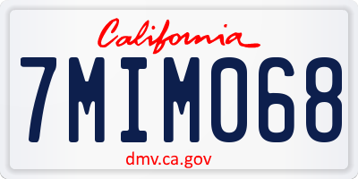 CA license plate 7MIM068