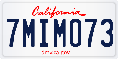 CA license plate 7MIM073