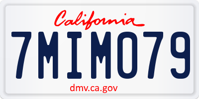 CA license plate 7MIM079