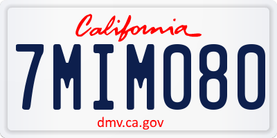 CA license plate 7MIM080