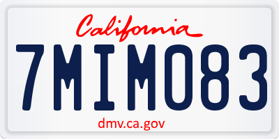 CA license plate 7MIM083
