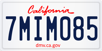 CA license plate 7MIM085