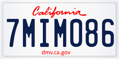 CA license plate 7MIM086