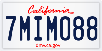 CA license plate 7MIM088