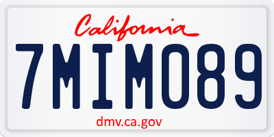 CA license plate 7MIM089