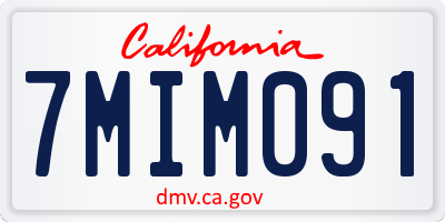 CA license plate 7MIM091