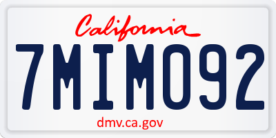 CA license plate 7MIM092