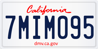 CA license plate 7MIM095