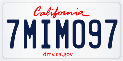 CA license plate 7MIM097