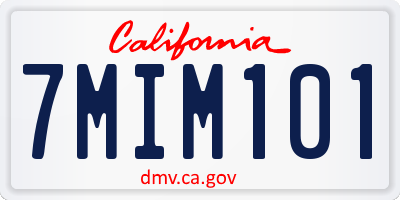 CA license plate 7MIM101