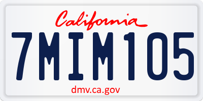 CA license plate 7MIM105