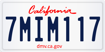 CA license plate 7MIM117