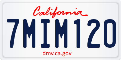 CA license plate 7MIM120