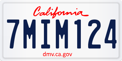 CA license plate 7MIM124