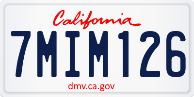 CA license plate 7MIM126