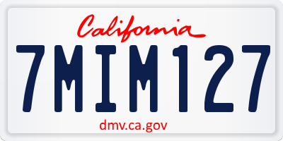 CA license plate 7MIM127