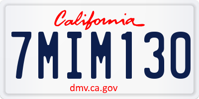 CA license plate 7MIM130