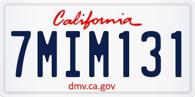 CA license plate 7MIM131