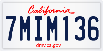 CA license plate 7MIM136