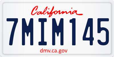 CA license plate 7MIM145