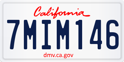 CA license plate 7MIM146