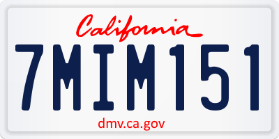 CA license plate 7MIM151